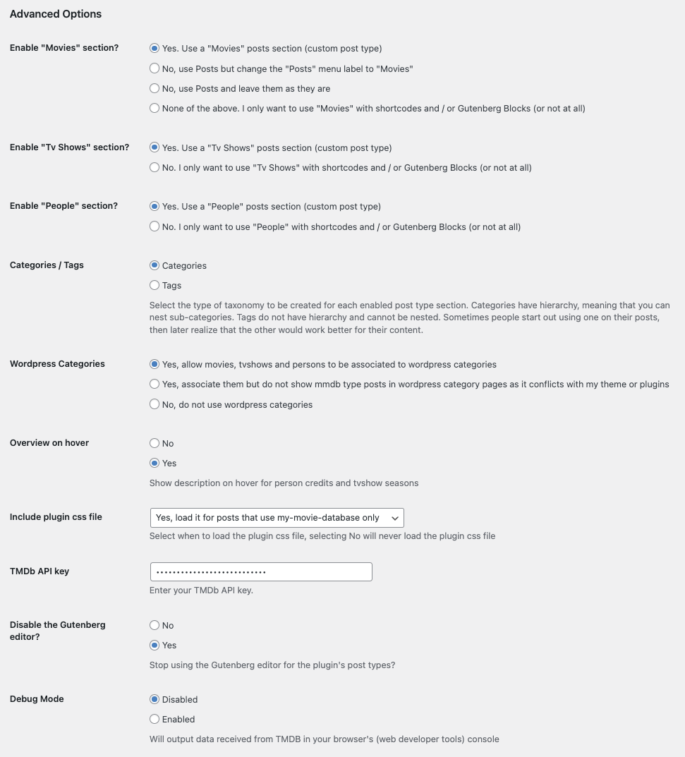 my movie database advanced settings img